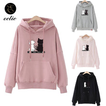 Load image into Gallery viewer, Ladies  Winter Pullover with a Cat Print.
