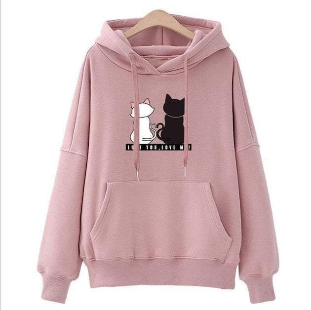 Ladies  Winter Pullover with a Cat Print.