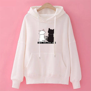 Ladies  Winter Pullover with a Cat Print.