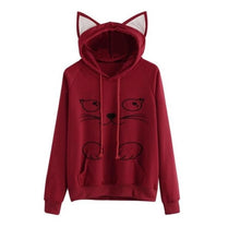 Load image into Gallery viewer, Ladies  Winter Pullover with a Cat Print.
