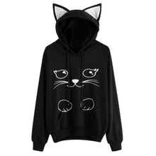 Load image into Gallery viewer, Ladies  Winter Pullover with a Cat Print.
